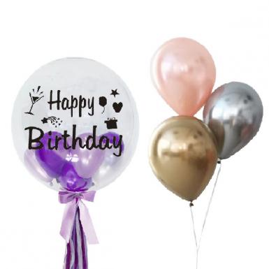 Birthday Bubbly Balloon Float 24inch - Birthday Wishes Balloon Bouquet