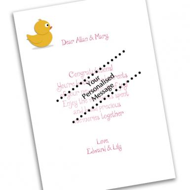 Duckie Girl Baby Card