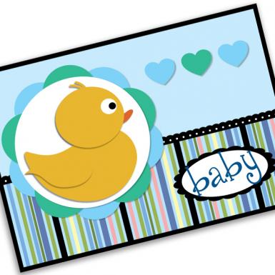 Duckie Boy Baby Card