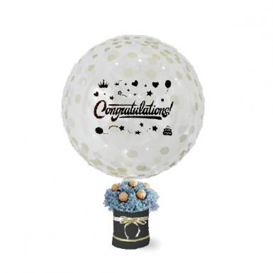 Sparkly Congrats Confetti Balloon Flower Choc Box