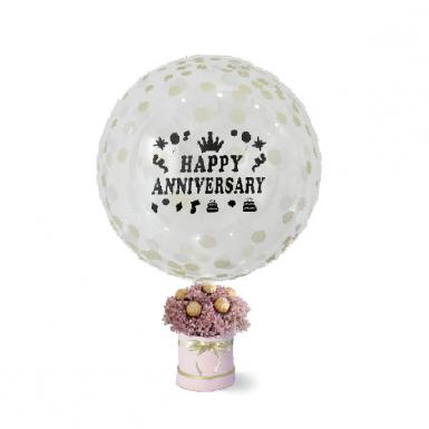 Sparkly Anniversary Confetti Balloon Flower Chocolate Box