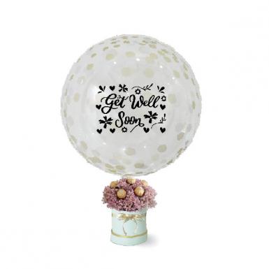 Sparkly Get Well Confetti Balloon Flower Ferrero Choc Box