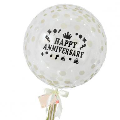 Big Glittery Anniversary Confetti Balloon - Hot Air