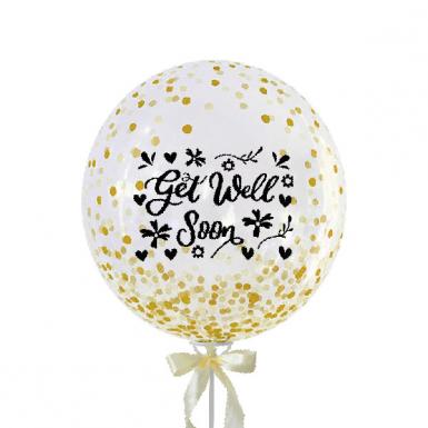 Big Glittery Get Well Confetti Balloon