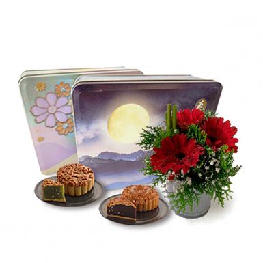 Mooncake Heavenly - Gerberas Mooncake Gift Delivery