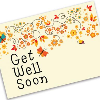 Get Well Flora Wishing Card