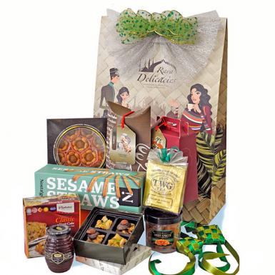 Karim Halal Hamper - Cookies, Boh Seri Songket Tea, Honey Gift