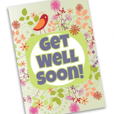 Get Well Flair Wishing Card