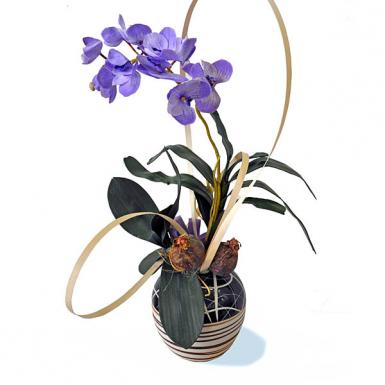 Saqada Phalaenopsis Arti Orchid - Potted Artificial Flower Gift