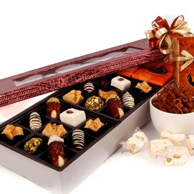 Muadib Raya - Halal Cookies, Fruit Cake, Baklavas Box Gift