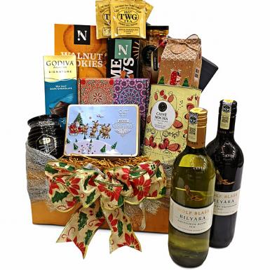 Ribe Festive Hamper - Godiva, Wines, Cake, Godiva Chocolate