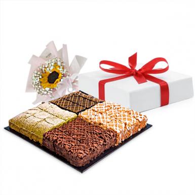 Brownies Unite - Assorted Mix N Match Brownies Bites 36pc with Sunflower