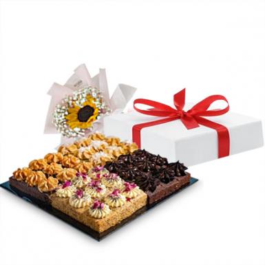 Foursome Dessert - Mix N Match Assorted Cake Bites with Sunflower