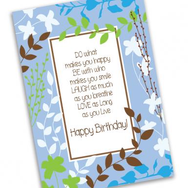 Birthday Floral Scrub Wishing Card
