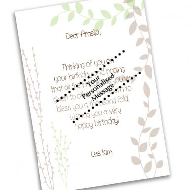 Birthday Floral Scrub Wishing Card