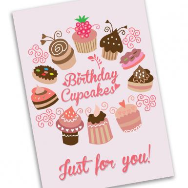 Birthday Cupcakes Custom Card