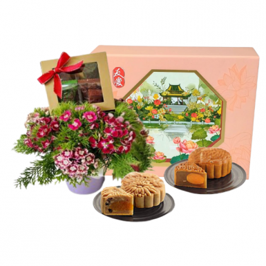 Sweet Affection - Royce Chocolates with Mooncake Midautumn Flowers Gift