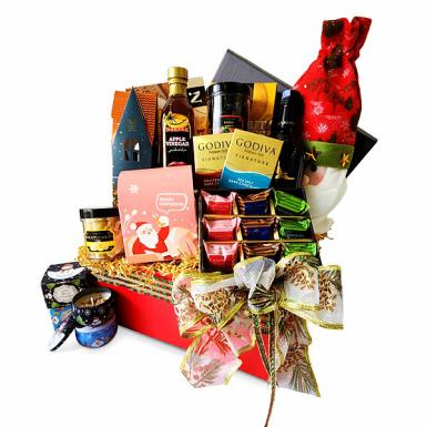 Harlev Christmas Hamper - Godiva Chocolates, Dried Fruits, Cookies