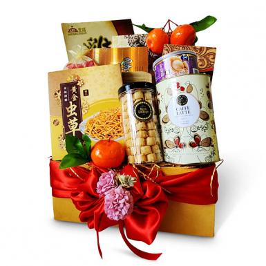 Blossom Oriental CNY Hamper - Chinese Delicacies, Cookies, Almond Cake