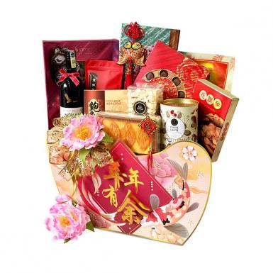 Generosity Oriental CNY Hamper - Chinese Delicacies, Scallop, Wine