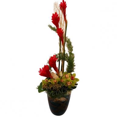 Floral Tentrem II - Tropical Flower Vase Bouquet