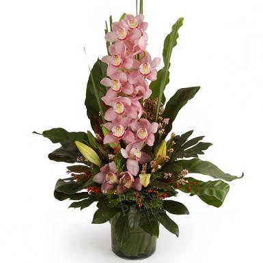 DELIA LOVE - CYMBIDIUM FLOWER VASE BOUQUET