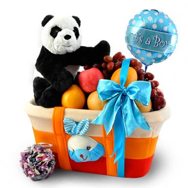 PANDA ORCHARD - BABY SHOWER FRUIT TOTE HAMPER