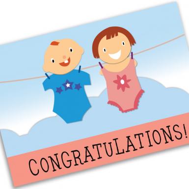 Baby Clothline Congrats Card