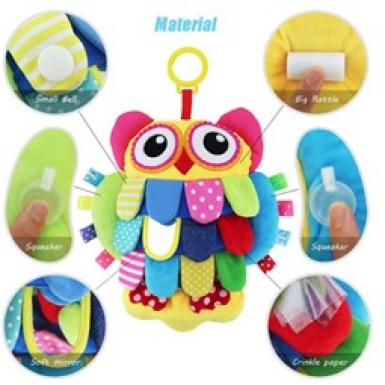 Baby Woodsy Owl - Soft Baby Developmental Owl Plushies with Gerberas Baby Shower Gift