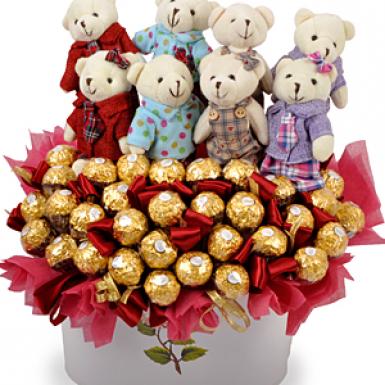 Ferrero Pot III - Ferraro Rocher Chocolate Pot with Bears