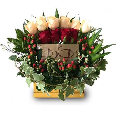 Decadence Divine - Roses with Decadence Chocolate Box Gift