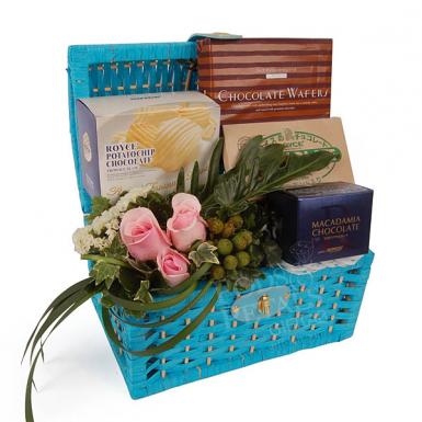 Ultimate Royce - Chocolate (Japan) Gift Basket with Roses