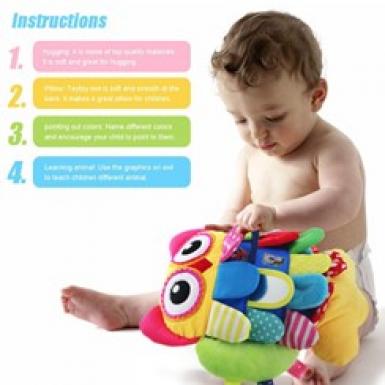 Owlicious Bebe - Newborn Baby Shower Gift with Fruits, Baby Owl Plushie Developmental Toy