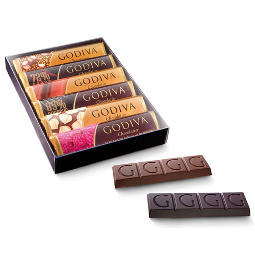 Godiva 6 Bars Chocolate Assortment