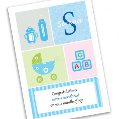 Baby Boy Essentials Congrats New Baby Print Card