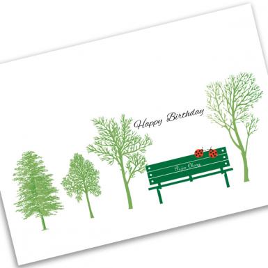 Bench & Tree Personalized Custom Card