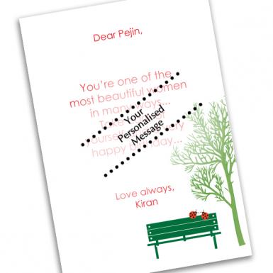 Bench & Tree Personalized Custom Card