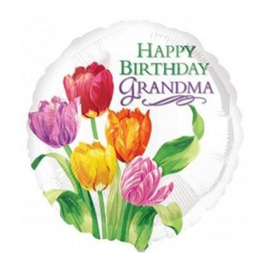 Happy Birthday Grandma 18 inch Helium Balloon - Float