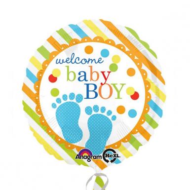 Welcome Baby Boy 18 inch Foil Balloon - Helium Float