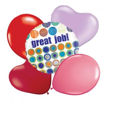 Balloon Bouquet Greetings - Great Job 18 inch Abstract Helium Balloon Floats