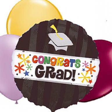 Balloon Bouquet Greetings - Congrats Graduate 18 inch Helium Balloon Floats