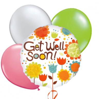 Balloon Bouquet Greetings - Get Well Soon 18 inch Balloon