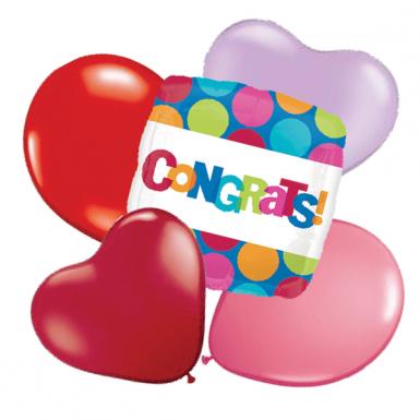 Balloon Bouquet Greetings - Congratulations Square 18 inch Helium Balloon