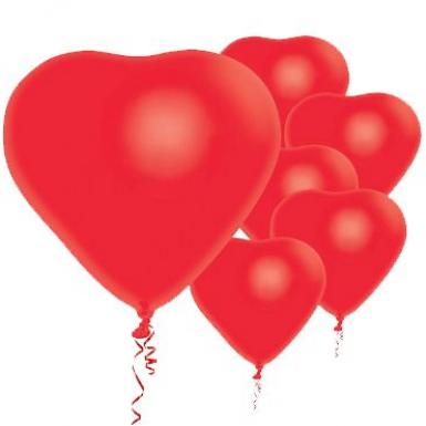 Latex Heart Shaped Balloon 15 inch - 6 balloons