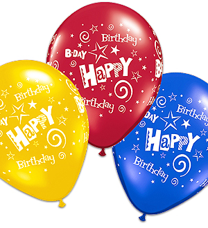 Happy Birthday Wishes Helium Balloons - 3 pieces