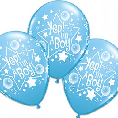 Yes I'm a Boy Baby Balloons - 3 balloons