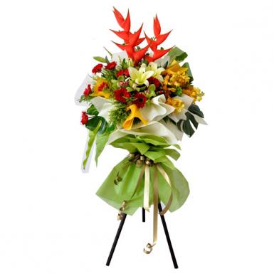 Grand Triumph - Opening Flower Congratulations Floral Stand
