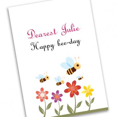 Bee-Day Birthday Greeting Custom Card