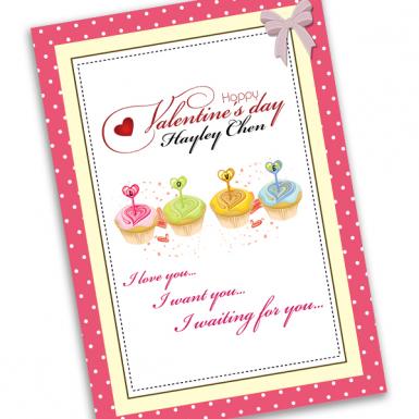 Cupcakes Luv Custom Print Card