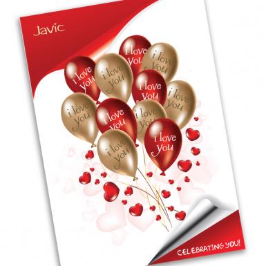Hot Balloons Love Personalized Card